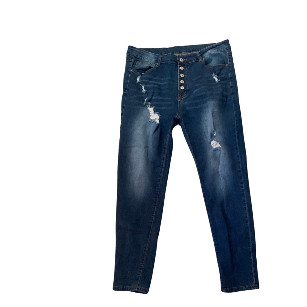 Shein button fly skinny jeans